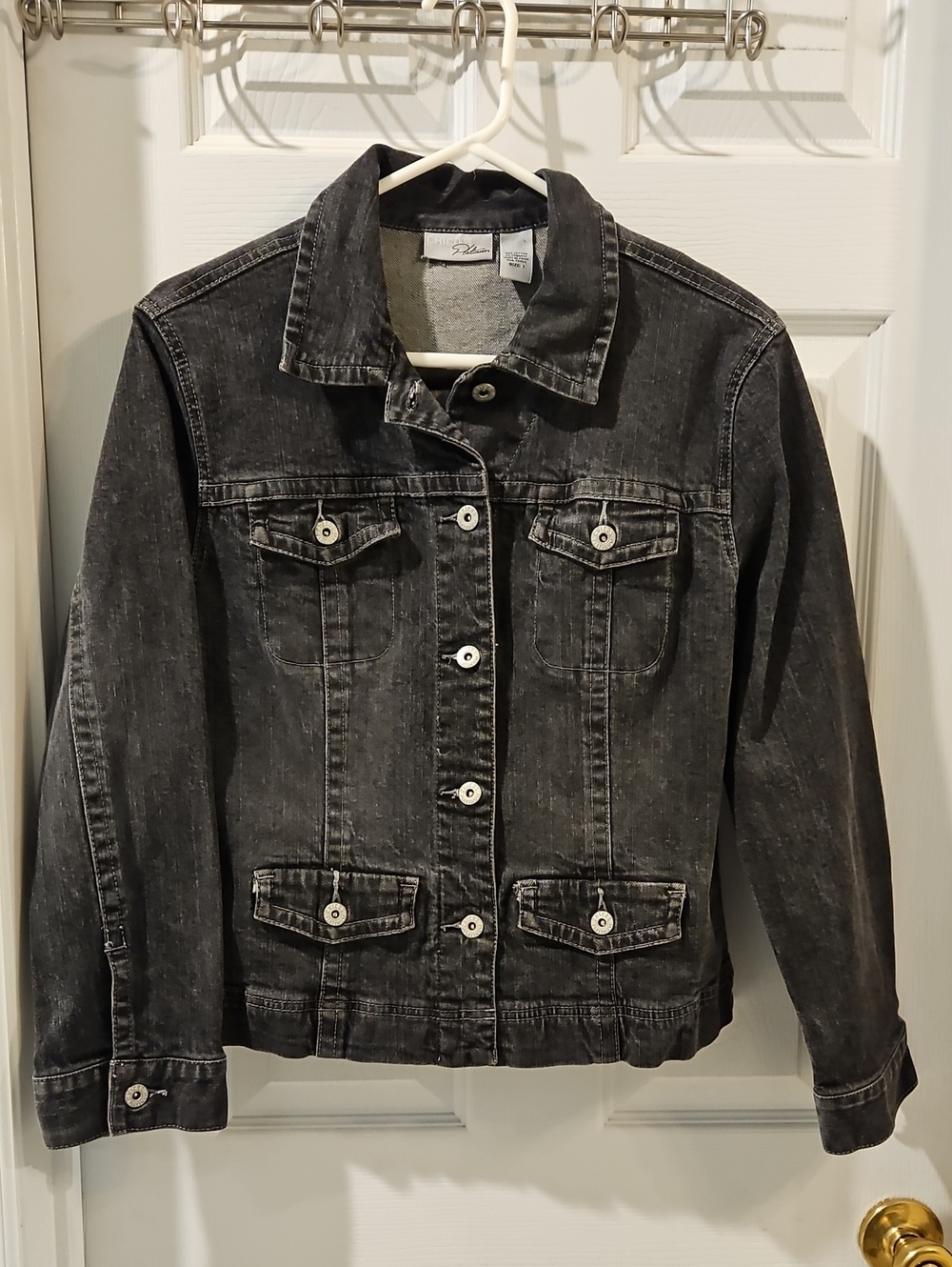 Chico's Washed Black Denim Jacket - Women